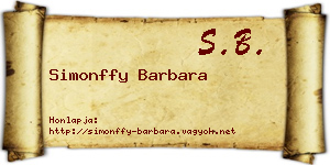 Simonffy Barbara névjegykártya